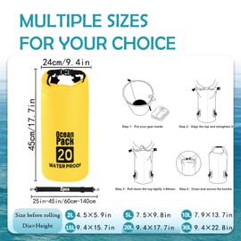 POPOYU Dry Bag, yellow, WaterproofBag