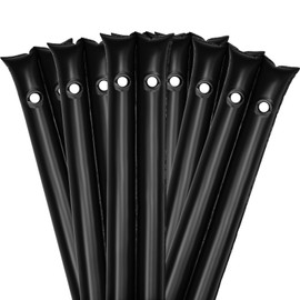 Aoriher 8 Feet Water Bags for Pool Cover Double Water Tube Pool Cover Weights with Transparent TPU Patch Tape Repair Tape for Winter(Black,6 Pcs)