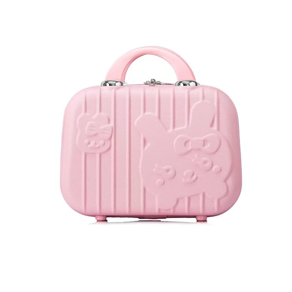 Balakaka Beauty Case with Handle and Zip, Cosmetic Case, Waterproof, Wear-Resistant, Beauty Bag for Travel, Trips, Holidays, Make-Up Bag, Cute Rabbit Pattern, pink