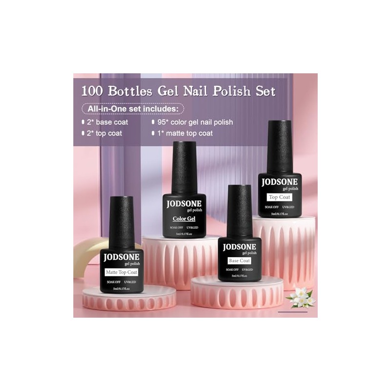 JODSONE Set de Inicio de Esmalte de Uñas de Gel