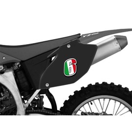 Biomar Labs® 1 x Vinyl Decal Italy Flag Sticker Italia National Auto Moto Motocross Motosport Start Racing Number 6 Rally Race Car Bike Motorcycle Tuning N 316
