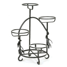 Achla FC-05 Designs Cascading Wrought Iron Tiered Stand for Displaying Pots, Metal Plant, Graphite