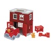 Green Toys Fire Station Playset - 8 Piece Pretend Play,