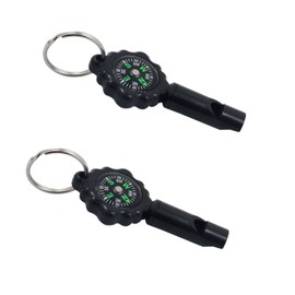 Dranvosk 2-in-1 Whistle Compass Keychain for Hiking,Camping & Outdoor Survival | Emergency Whistle & Durable Compass Keychain for Backpacking,Travel & Adventures,2PCS(Avoid Magnetic Interference)
