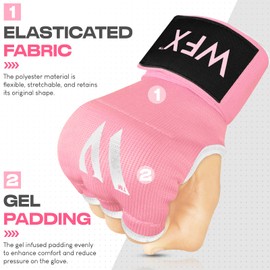 Boxing Hand Wraps Punch Bag Men Women Gel Inner Gloves Bandages Quick Long Support Straps Training Sparring (Pink, S)