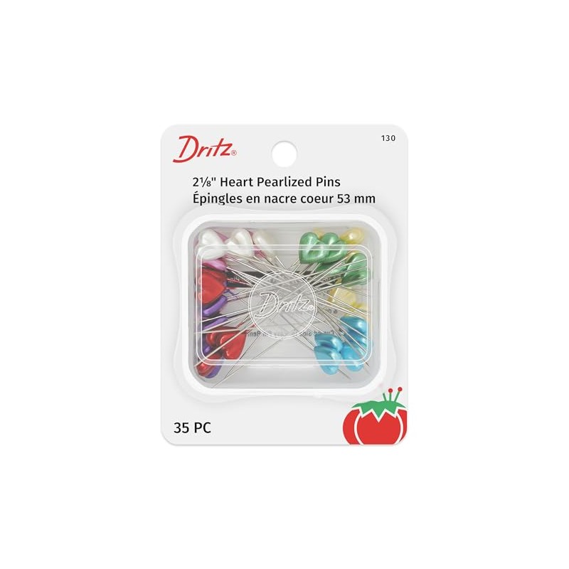 Dritz - Pinzas perladas, corazón, 2-1/8 Pulgadas (35 Unidades)