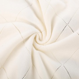 Belle Poque Womens White Knit Lightweight Cardigan Sweater Floral Long Sleeve V Neck Cropped Cardigan Shrug 2XL