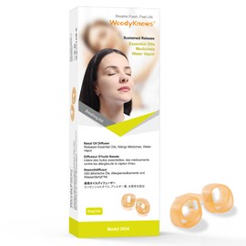 WoodyKnows Nasal Oil Diffuser, Model 2024 Soft │ Invisible Personal Aromatherapy │Generic Nose Spray Device │ Water Steam Inhaler (Trial XS/S/M/L)