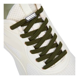 No Tie Shoelaces for Adults and Kids, Elastic Shoe Laces for Sneaker Dark green