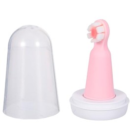 Abaodam Cepillo de Dientes de Silicona para Ñiño 0-1 Año con Cerdas Suaves de Tres Caras, Dedal de Silicona Grado Alimenticio, Limpieza Bucal Infantil Segura y Cómoda, Adecuado