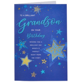 Piccadilly Greetings Modern Birthday Card Grandson - 9 x 6 inches - Regal Publishing