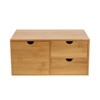 Bamboo Desk Organizer,Countertop Storage Cabinet with 3 Drawers Mini Tabletop