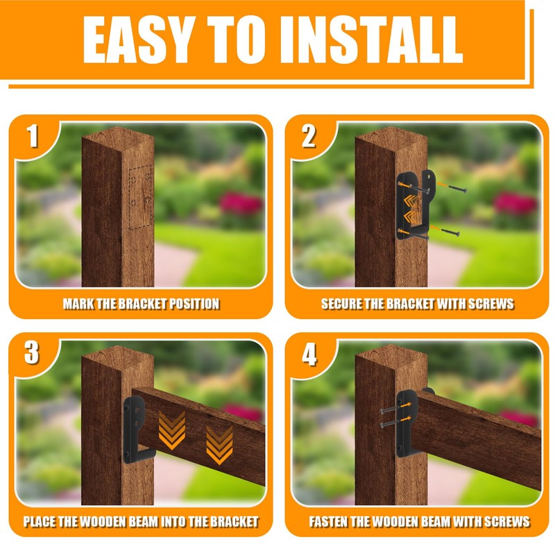 Meruzy 4 PCS Steel Deck Railing Brackets Connectors,Multi-Angle Stair Railing