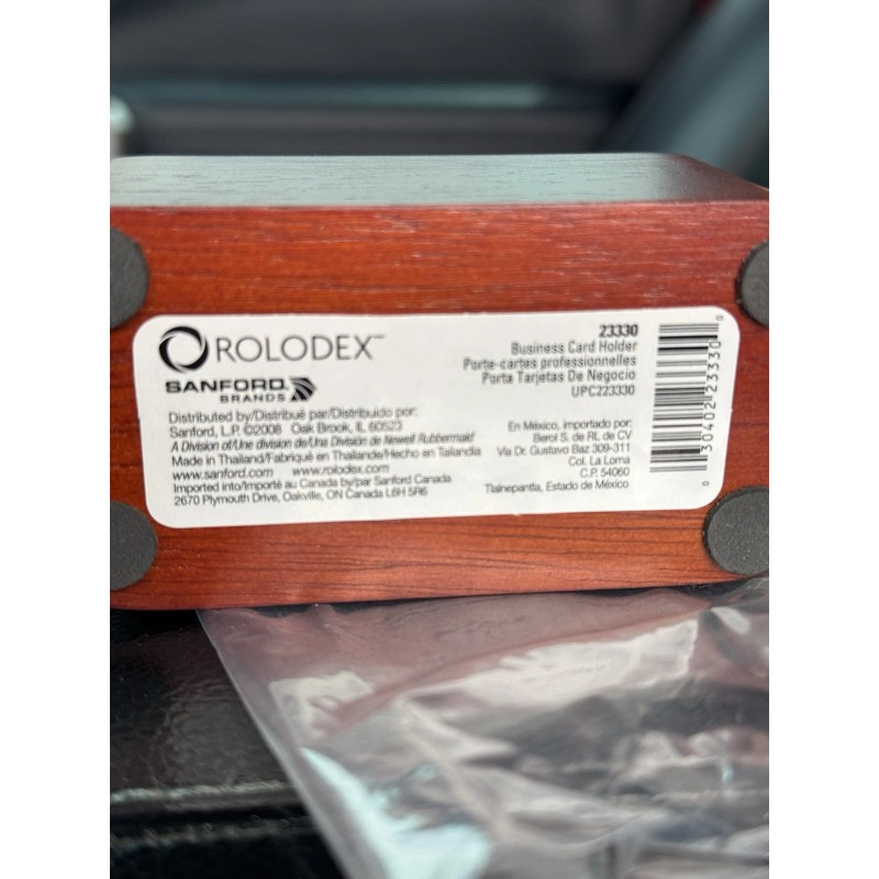 Rolodex Sanford Solid Wood Business Card Holder New Old Stock