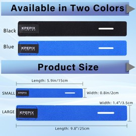 KPEPIX 9PCS Fishing Rod Belts - Fishing Rod Sleeve Pole Straps, Fishing Pole Wrap - Fish Accessories Fit for Casting Rod, Spinning and Fly Rod (Black, 5.9in)