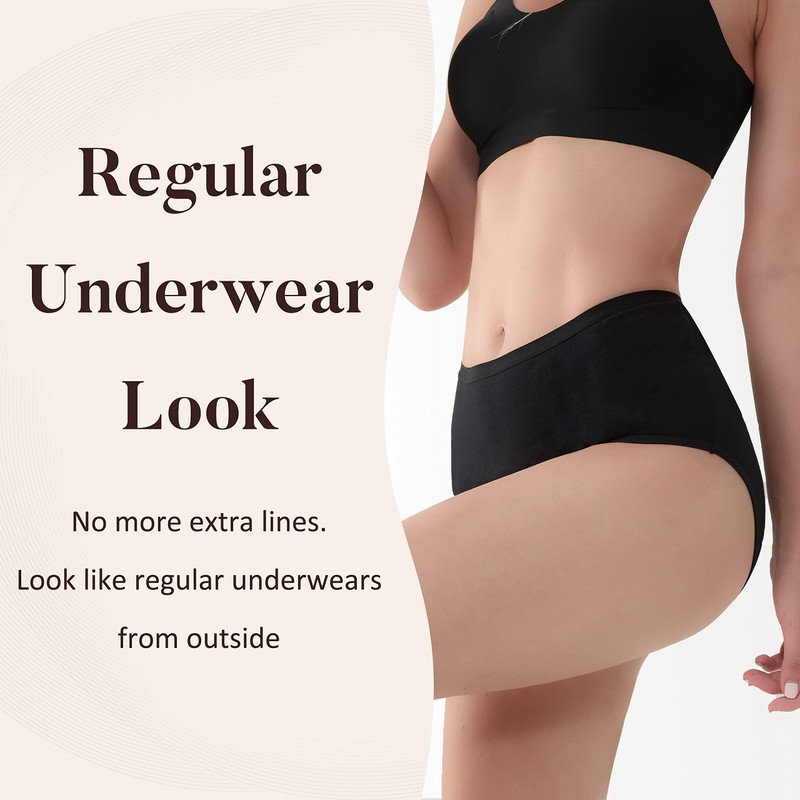 AIRCUTE Ropa interior absorbente lavable para mujer, cintura alta para