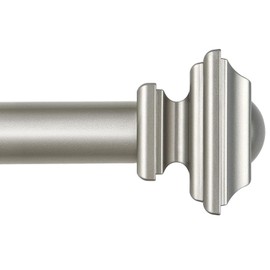 KAMANINA - Varillas de cortina de plata envejecida para ventanas de 72 a 144 pulgadas (6-12 pies), barra de cortina de 1 pulgada de largo de 32 a 144 pulgadas, varillas decorativas resistentes para