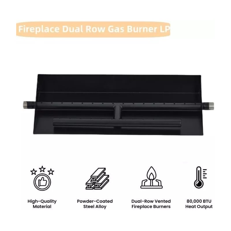 Garvee 22.5"x6" Rectangle Drop-in Fire Pit Pan Burner Kit Natural