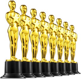 Bedwina Bedwina Gold Trophy Award Mini Trophies Bulk - Pack of 12 Bulk Trophies Golden Statue Trophy Award, Game Awards Party Decorations and for Winners Or Appreciation Gifts Game Prizes for Adults & Kids
