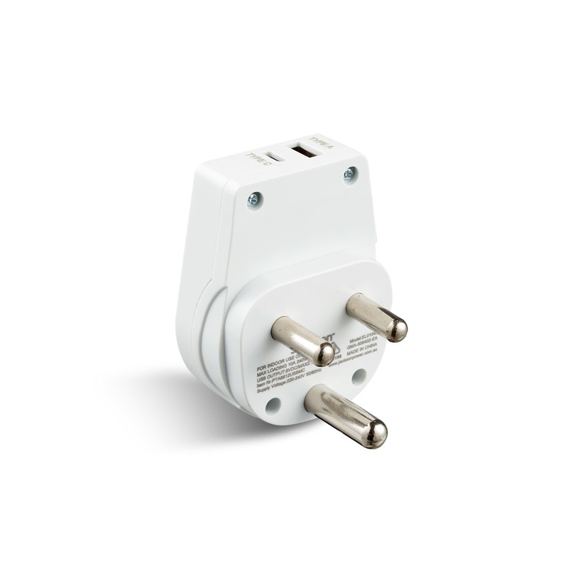 Jackson AUS - South Africa USB-A & USB-C Travel Adapter,