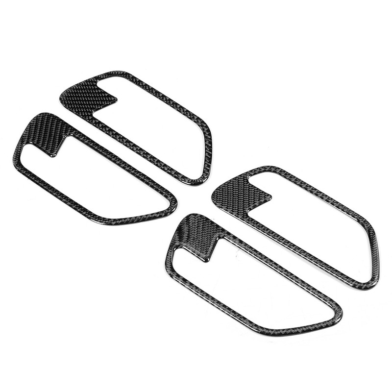 4pcs Left Hand Driving Carbon Fiber Interior Door Handle Cover