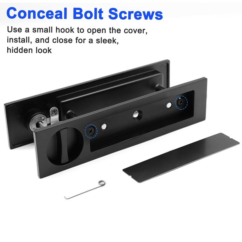 Dontay 2 Pack Pocket Door Handle with Lock and Edge