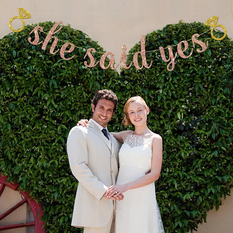 She Said Yes Banner, Bride to Be Party Decorations, Engagent,