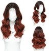Niceone Hair Ombre Auburn Wave Wigs for Women 18 Inch
