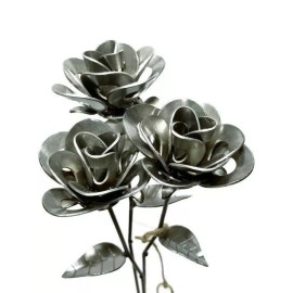 Metal Relic 3 Forever Roses, Three Welded Roses, Metal Roses, Steampunk Roses!