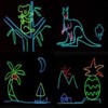 JYtrend 9 Pack 9ft Neon Light El Wire w/Battery Pack
