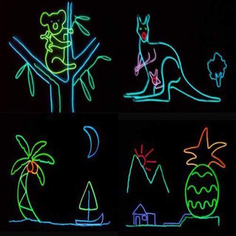 JYtrend 9 Pack 9ft Neon Light El Wire w/Battery Pack