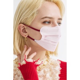 D.masque Pink Beige x Burgundy Red For Ladies', Cuts 99% Virus Splashes, 3-Layer Non-woven Fabric, Design Mask, Pack of 5