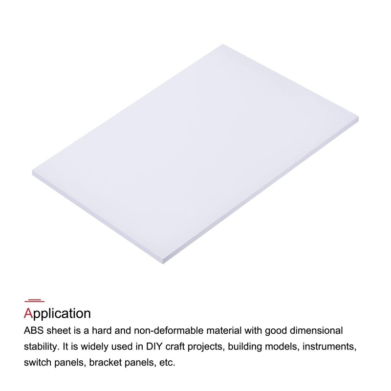 sourcing map White ABS Plastic Sheet 7x4x0.2inch for Building Model,