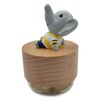 Mini Wooden Animal Rotary Music Box with Cute Elephant Ornament