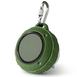 Kunodi Outdoor Waterproof Bluetooth Speaker, Wireless Portable Mini Travel Speaker with Subwoofer, Enhanced Bass, Built in Mic for Sports, Pool, Beach, Hiking, Camping (Green)