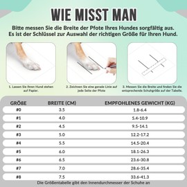 Eyein Dog Shoes, Paw Protection, Pack of 2, Breathable Dog Shoes with Non-Slip Sole and Reflective Velcro Fastening for Small, Medium and Large Dogs, Outdoor Sports, Green, Size 1