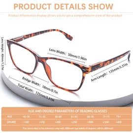 BONCAMOR Progressive Multifocus Reading Glasses for Men Women Blue Light Blocking Square Computer Readers with Spring Hinges (4 Mix, 3.5, x)