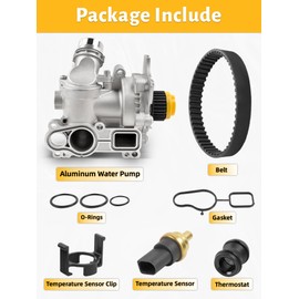 Electric Engine Water Pump Kit Compatible with A3 A4 A5 A6 Q3 Q5 TT Allroad VW CC Eos GTI 2018-2016 2.0L,with Neutral Belt replacement engine OE 06H121026CQ 06H121026AB