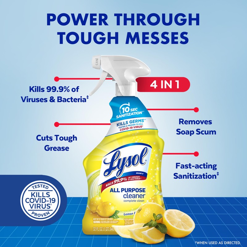 Lysol All Purpose Cleaner Spray, Multi-Purpose Disinfecting Spray, Kitchen &