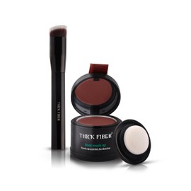 THICK FIBER Root Touch Up Puder, Root Cover Up Haaransatzpuder für dünnes Haar – Wasser- und schweißresistentes Haarausfall-Abdeckset mit Haarpuder für Frauen mit dünner werdendem Haar, inkl. Pinsel (