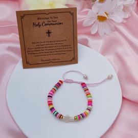 OVIFICEA Baptism Gifts Cross Bracelet for Girl, First Communion Confirmation Gifts for Boys, Teenage Girls, Christening Gift for Kids Daughter Granddaughter Godchild