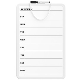 MaxGear Weekly Calendar White Board for Wall, 11"x 17" Double-Sided Magnetic Dry Erase Board, Includes a Black Dry Erase Marker, Portable Whiteboard for Planning, Drawing, Memo, to Do List
