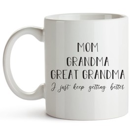 YouNique Designs Great Grandma Mug, 11 Oz, Pregnancy Announcement, GG Gifts, Grammy Mug, Grandparents Mug (White)