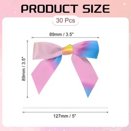 PATIKIL 50 Pcs Satin Ribbon Twist Tie Bows 3.5 Inch Small Craft Bows for DIY Gift Wrapping Champagne Bottle Wedding Christmas Birthday Decor, Dark Colors