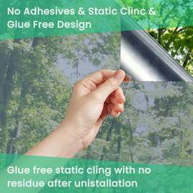 One Way Window Film Sun Blocking Window Tinting Film for Home Heat Control Mirror Tint for Window Privacy Film Heat Reflective Solar Window Film 23.6 x 78.7 Inches, Black Silver