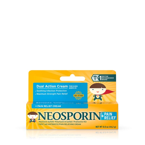 Neosporin + Pain Relief Cream, Kids - 0.5 oz, Pack of 3