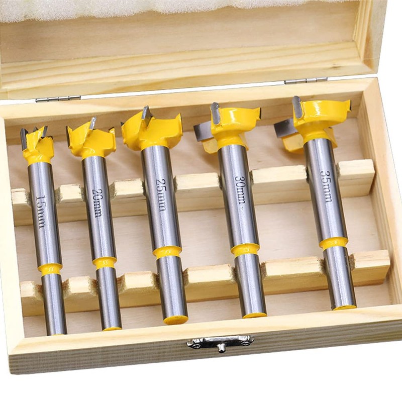 CENPEK 5 Pieces Carbide Drill Bit Set, Hinge Hole Saw