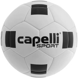 Capelli Sport Size 5 Soccer Ball, 4-Cube Classic Competition Elite FIFA Quality Soccer Ball, High School NFHS Approved, for Youth and Adult Soccer Players, Black/White