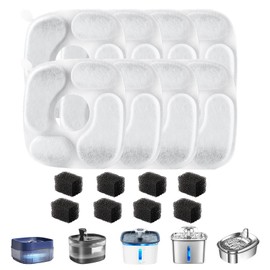 Cat Water Fountain Filter,Pet Fountain Filters compatible with Veken 67oz/2L, 95oz/2.8L and 135oz/4L Dog Water Dispenser,8 Set Cat Fountain Filter Replacement