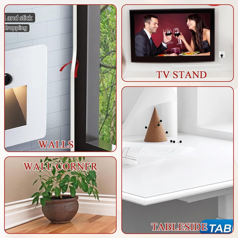 4M Wire Covers for Cables, 15 * 10mm White Cable